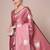 Mauve mauve satin silk  woven design party wear saree with matching blouse