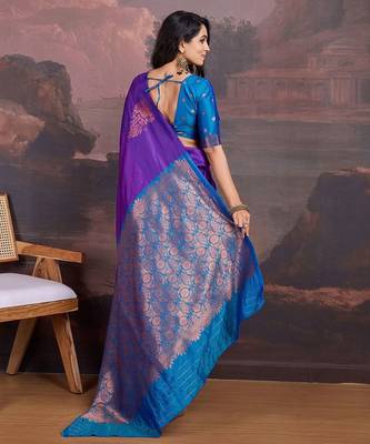 Violet woven design sarees 3