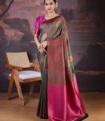 Green woven design banarasi saree