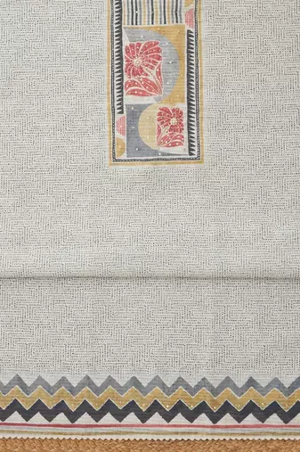printed art silk unstitched dress material