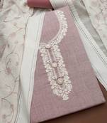 floral yoke design embroidered unstitched dress material