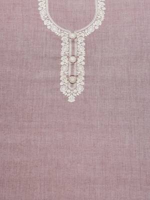 floral yoke design embroidered unstitched dress material 4