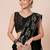 Black embellished party wear saree with blouse piece