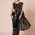Black embellished party wear saree with blouse piece