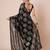 Black embellished party wear saree with blouse piece