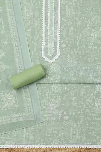 printed linen unstitched dress material