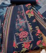 floral printed beads and stones work unstitched dress material