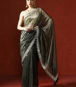 Green embellished saree with blouse