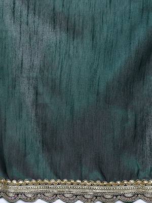 Green embellished saree with blouse 5