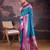 Turquoise woven design banarasi saree