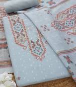 ethnic motifs woven design linen unstitched dress material