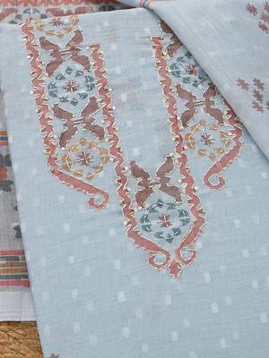 ethnic motifs woven design linen unstitched dress material 2
