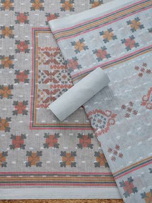 ethnic motifs woven design linen unstitched dress material 3