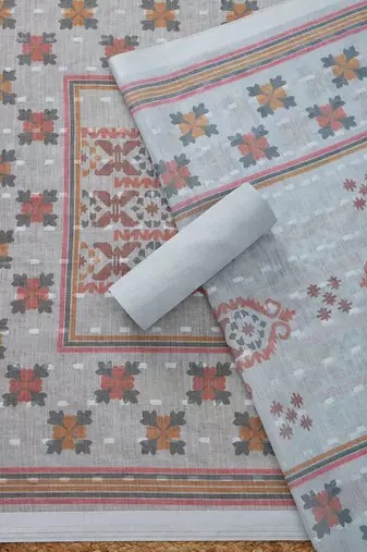 ethnic motifs woven design linen unstitched dress material