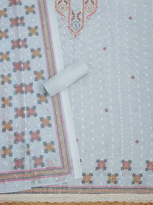 ethnic motifs woven design linen unstitched dress material 4