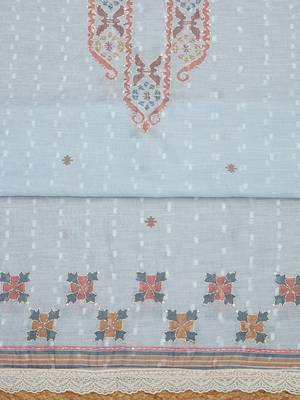 ethnic motifs woven design linen unstitched dress material 5