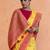 Yellow woven design chanderi sarees with blouse piece