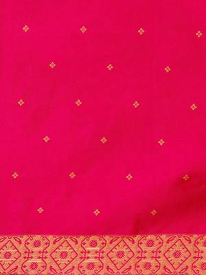 Yellow woven design chanderi sarees with blouse piece 4