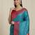 Blue ethnic motifs woven design zari kanjeevaram saree