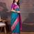 Turquoise woven design sarees