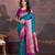 Turquoise woven design sarees