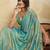 Sea green embroidered saree