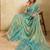 Sea green embroidered saree
