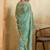 Sea green embroidered saree