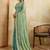 Sea green embroidered saree