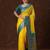 Yellow ethnic motifs woven design zari saree with unstitched blouse