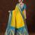 Yellow ethnic motifs woven design zari saree with unstitched blouse