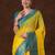 Yellow ethnic motifs woven design zari saree with unstitched blouse