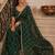 Green embroidered satin saree