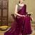Burgundy women solid saree with blouse
