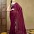 Burgundy women solid saree with blouse