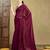 Burgundy women solid saree with blouse