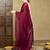 Burgundy women solid saree with blouse