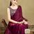 Burgundy women solid saree with blouse