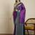 Purple ethnic motifs woven design kanjeevaram saree with blouse