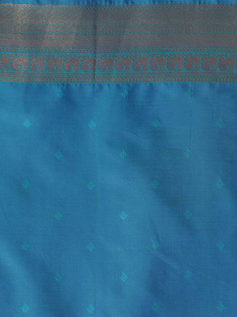 Purple ethnic motifs woven design kanjeevaram saree with blouse