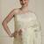 Cream embroidered sequinned georgette saree