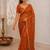 Rust sequinned satin saree