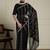 Black geometric embellished sequinned saree with blouse