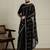 Black geometric embellished sequinned saree with blouse