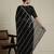 Black geometric embellished sequinned saree with blouse