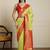 Green ethnic motifs woven design zari kanjeevaram saree