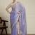 Lavender embellished border saree with unstitched blouse