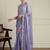 Lavender embellished border saree with unstitched blouse