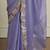 Lavender embellished border saree with unstitched blouse