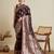Maroon woven design zari banarasi saree with unstitched blouse